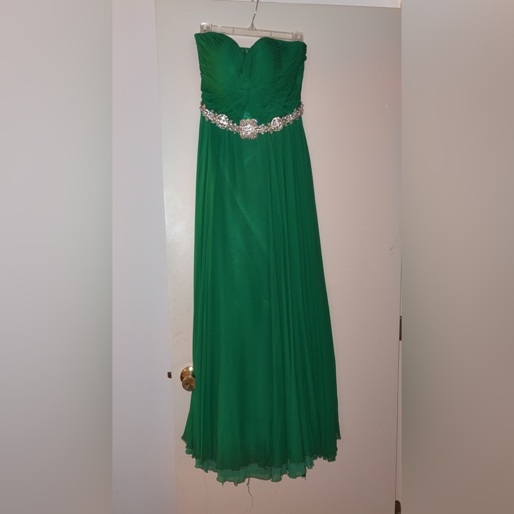Jovani Green Satin Dress